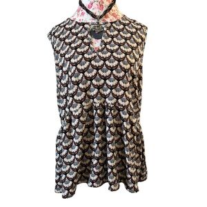 Weekend Suzanne Metro Black & Tan Floral Blouse